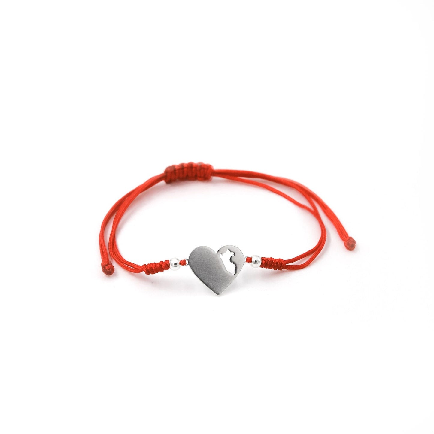 Pulsera Lia Snake rojo - Corazón mapa del Perú calado