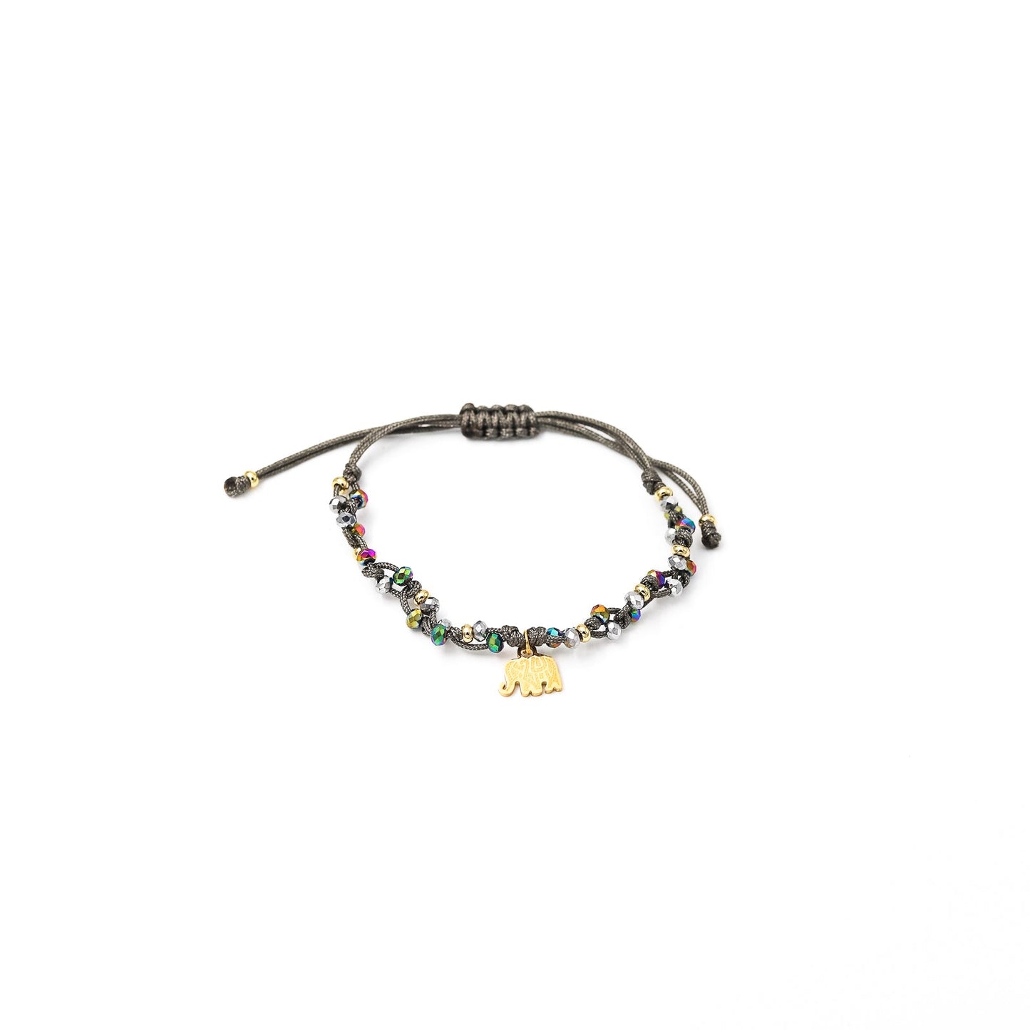 Pulsera Zoe Tonos Gris Y Lila Tornasol - Elefante