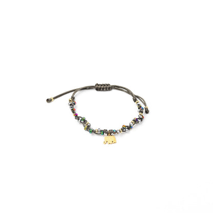 Pulsera Zoe Tonos Gris Y Lila Tornasol - Elefante
