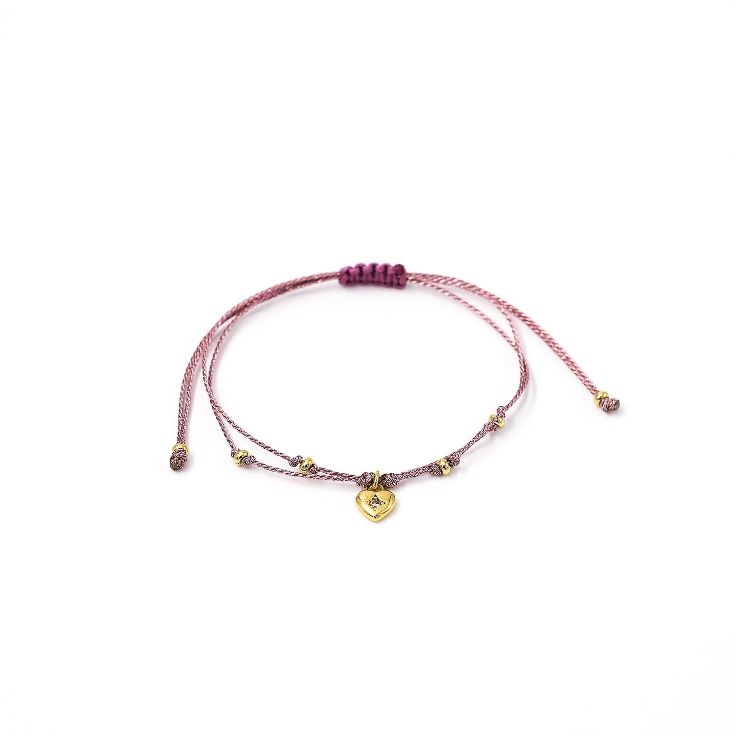 Pulsera lia doble nudo corazón punto luz