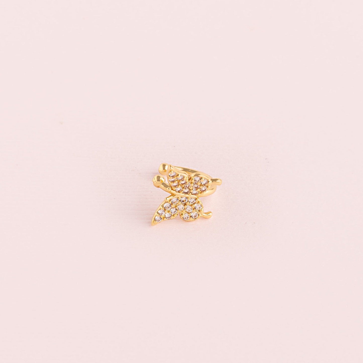 Earcuff Dorado Mariposa Strass