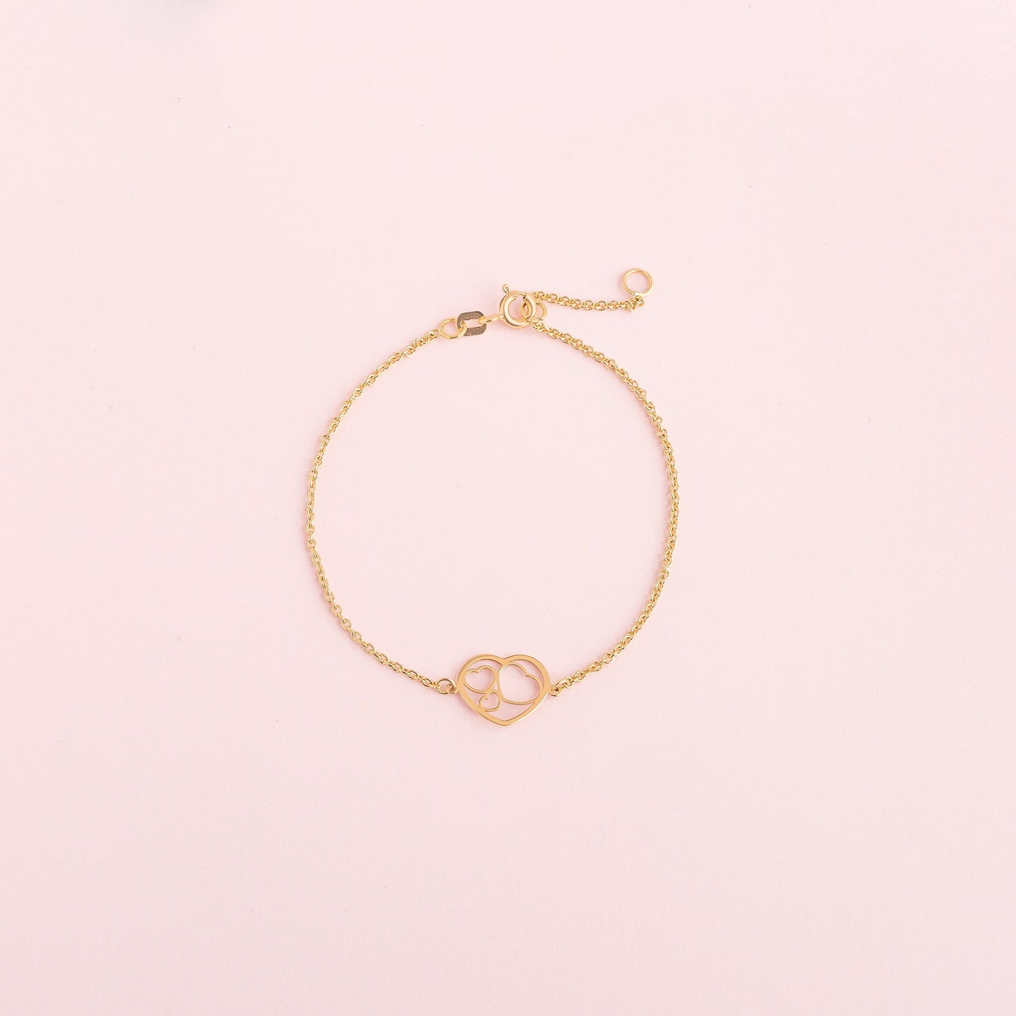 Pulsera Corazones Oro 18k