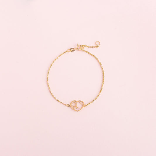 Pulsera Corazones Oro 18k