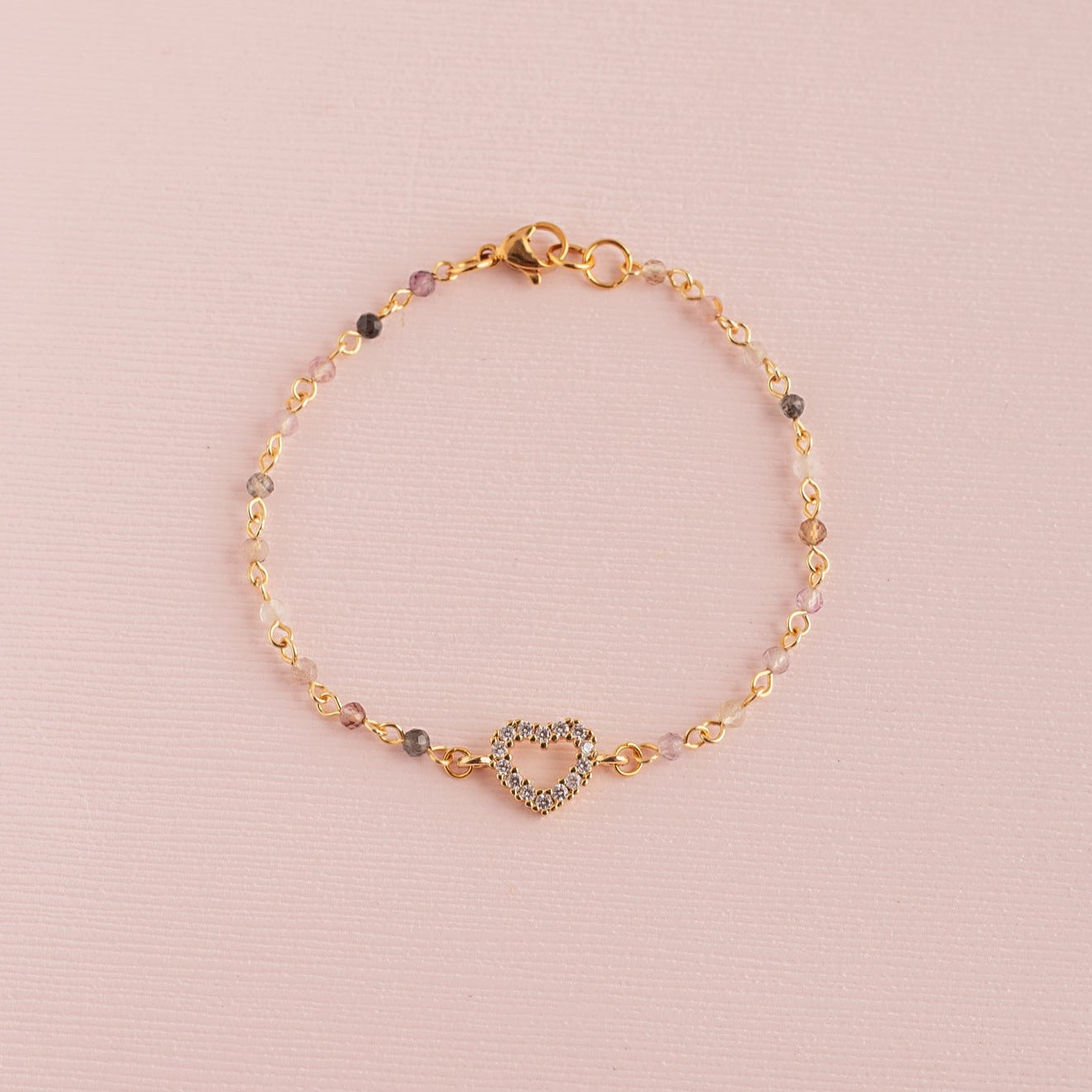 Pulsera Noche Corazón Calado Strass