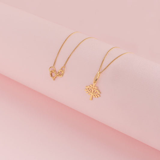Collar Raíces De Vida Oro 18k