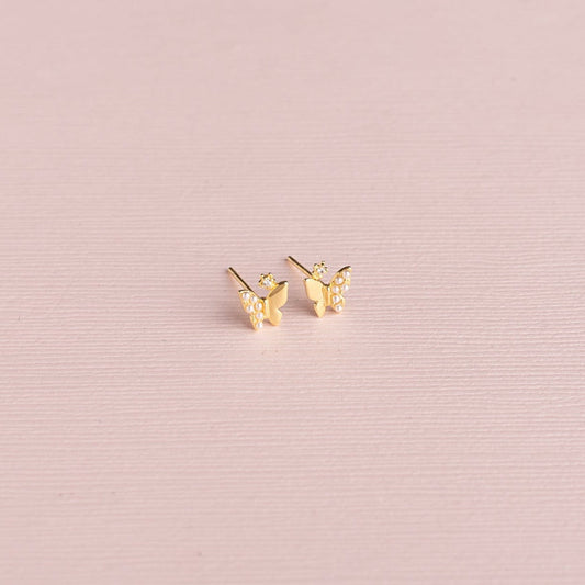 Aretes Maripositas Mini Perlitas