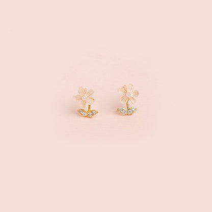 Aretes Flor Blanca