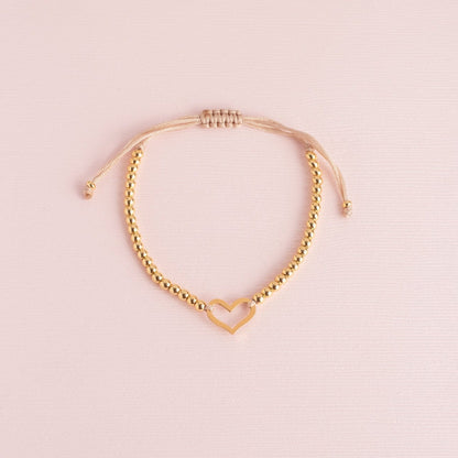 Pulsera Sole Esfera Hilo Corazón Calado