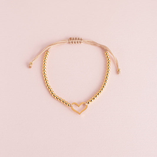 Pulsera Sole Esfera Hilo Corazón Calado