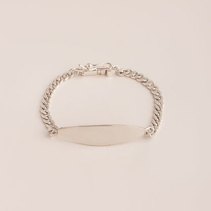 Pulsera Barbada Placa Oval 925