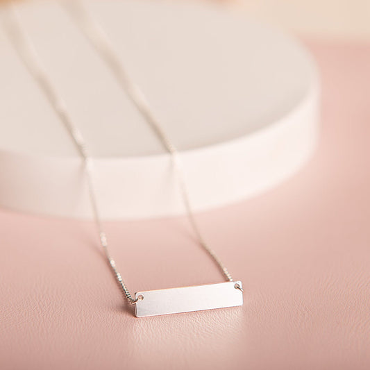 Collar Placa Rectangular Plata 925