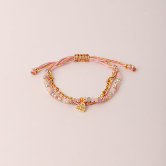 Pulsera Julieta triple Corazón Strass